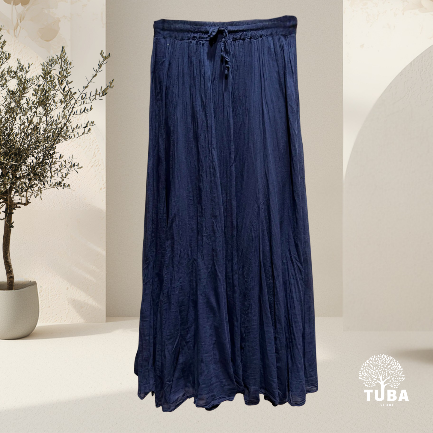 Boho Crinkle Maxirock - 100% Baumwolle