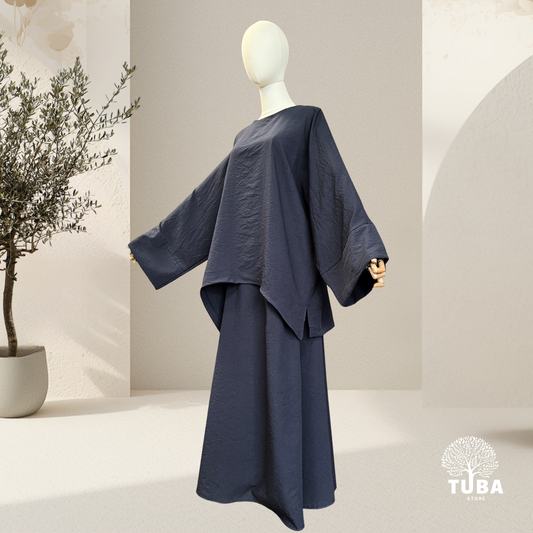 Safiya Baumwoll-Viskose Set mit weitem Rock - 95% Naturstoff