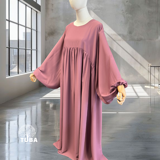 Abaya hochwertig mit Puffärmel/Ballonärmel - Medina