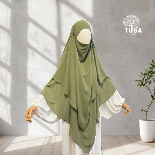 Dreilagiger Premium Chiffon-Khimar Maxi