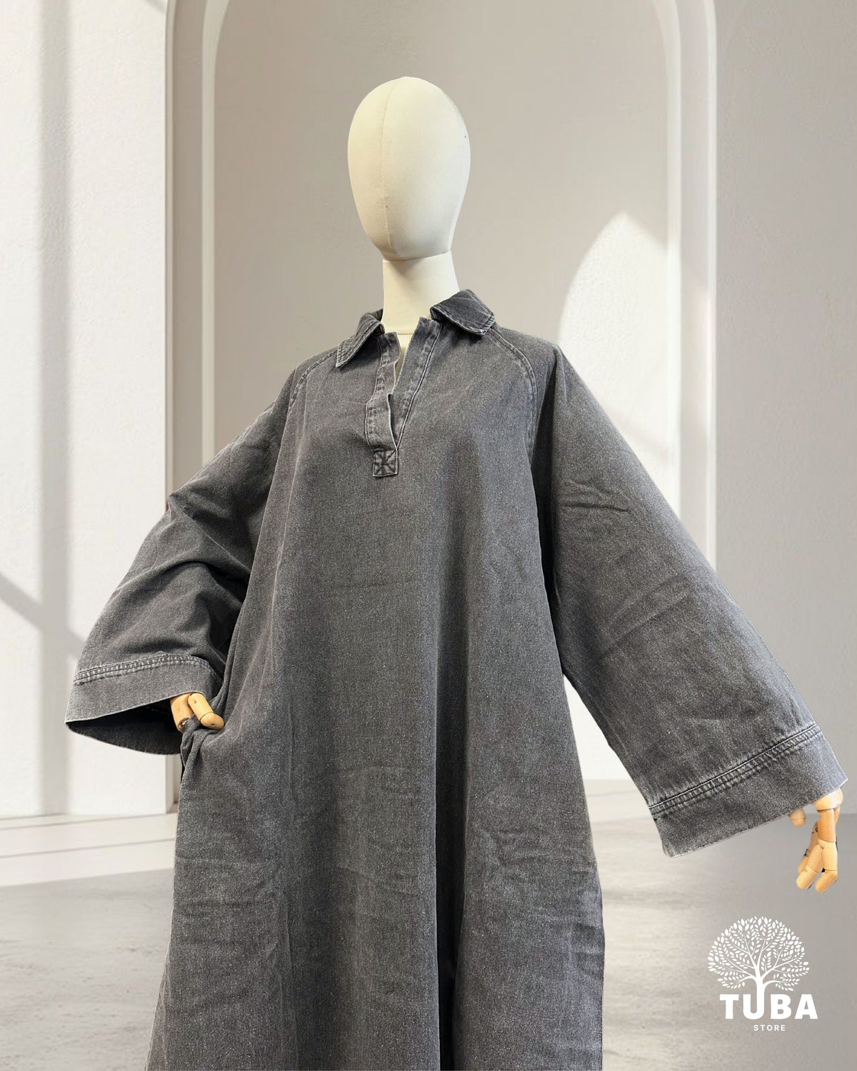 INAYA Denim Abaya - 100% Baumwolle