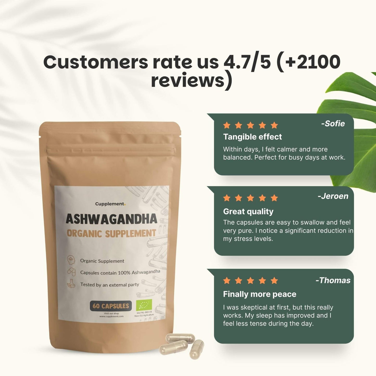 Ashwagandha Kapseln 500 mg Bio - 60 Kapseln