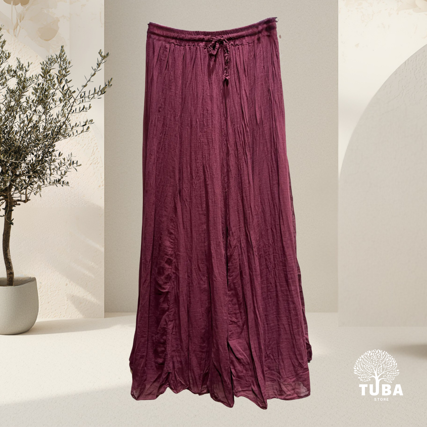 Boho Crinkle Maxirock - 100% Baumwolle