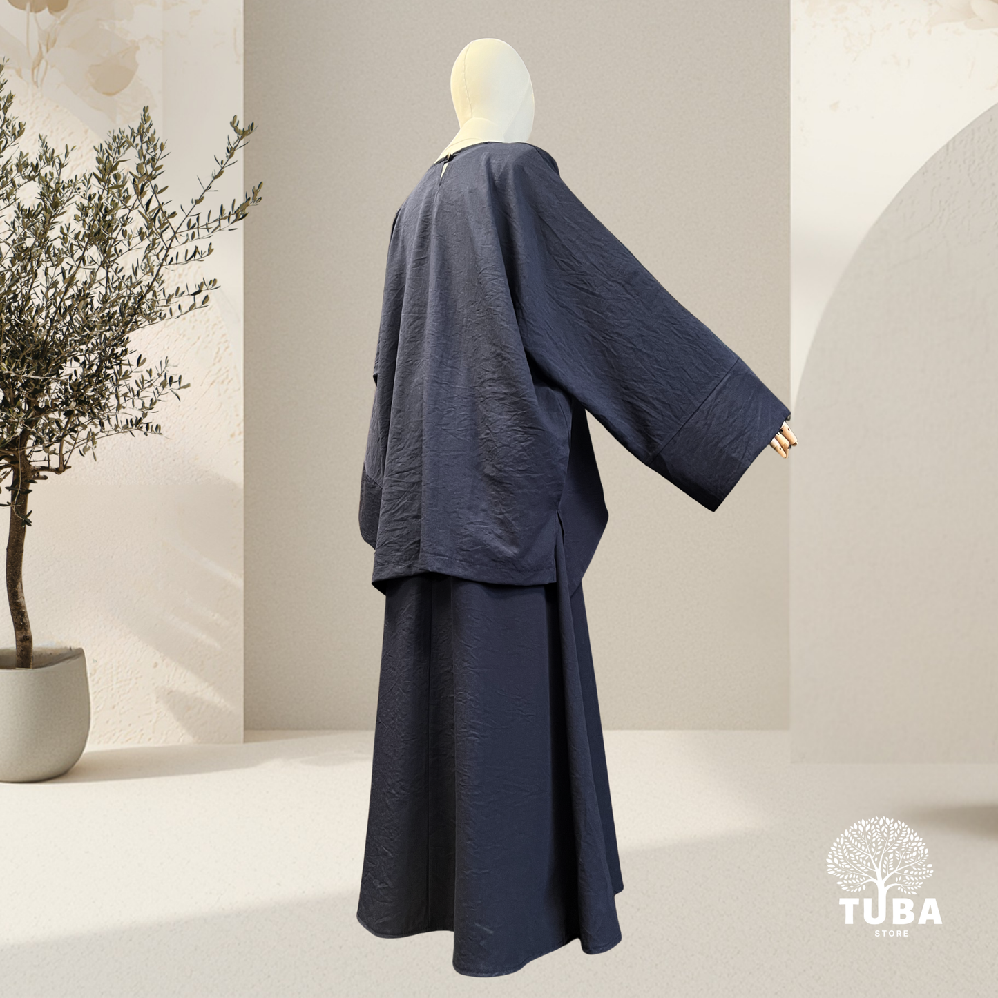 Safiya Baumwoll-Viskose Tokyo Set mit weitem Rock - 95% Naturstoff
