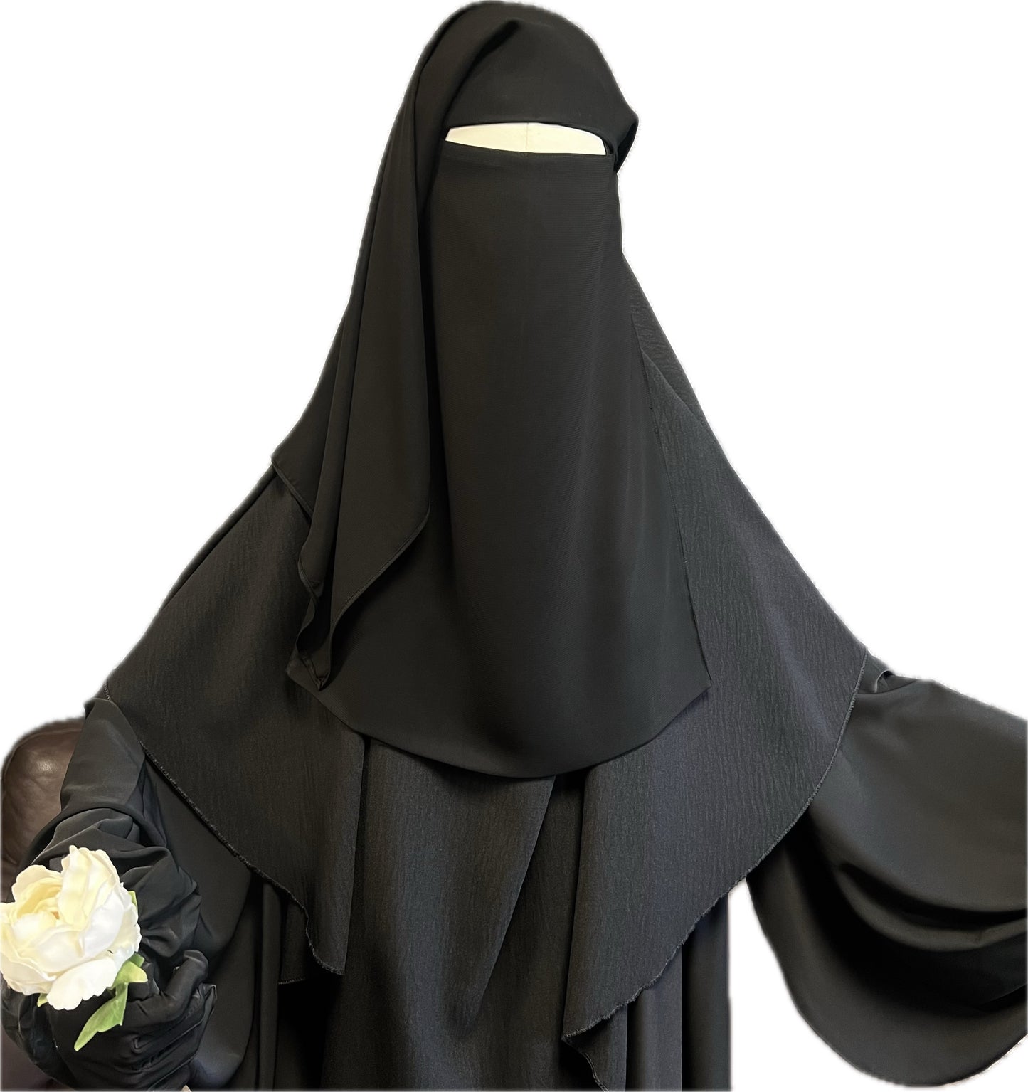 Niqab 2 Lagig - zum binden/Klettverschluss