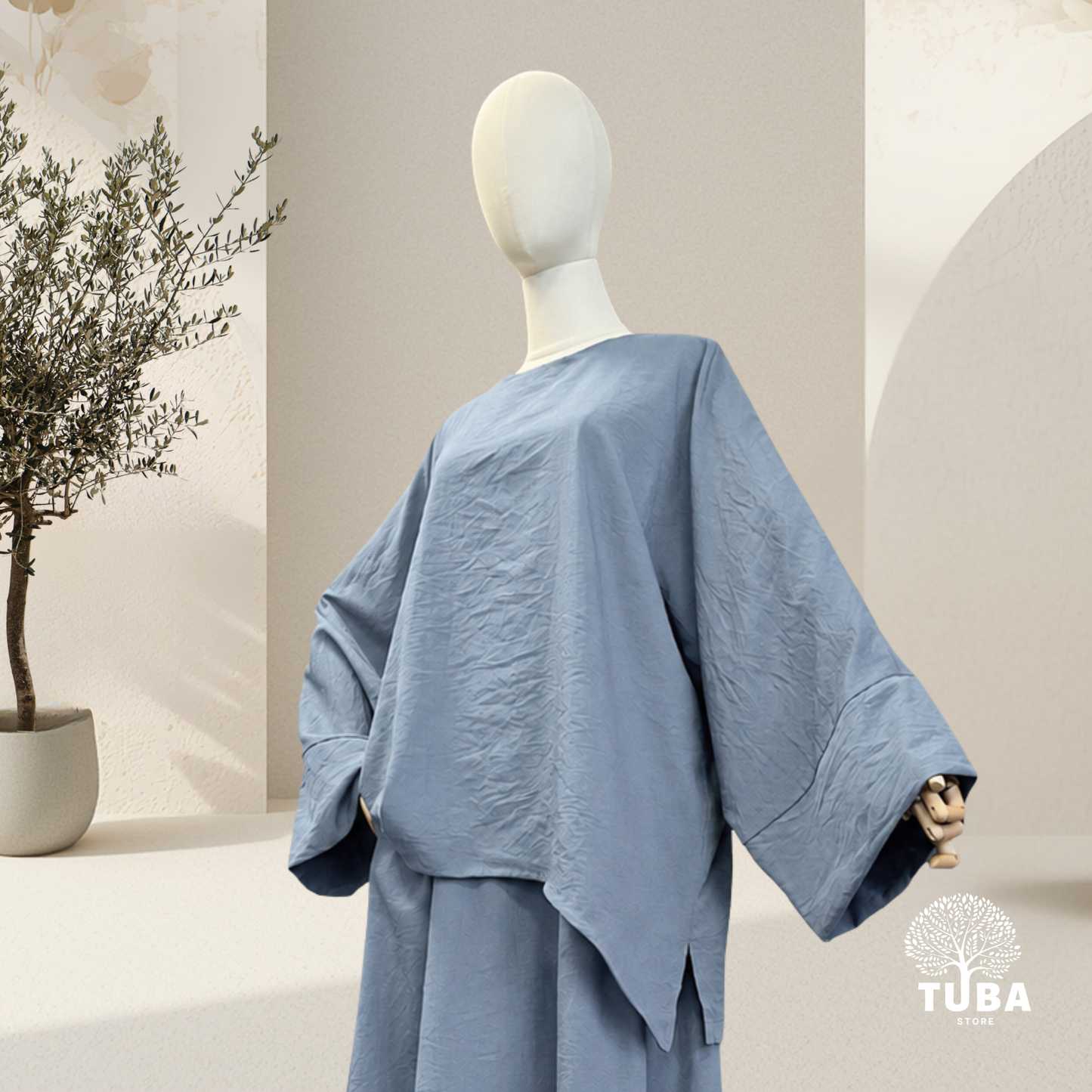 Safiya Baumwoll-Viskose Tokyo Set mit weitem Rock - 95% Naturstoff