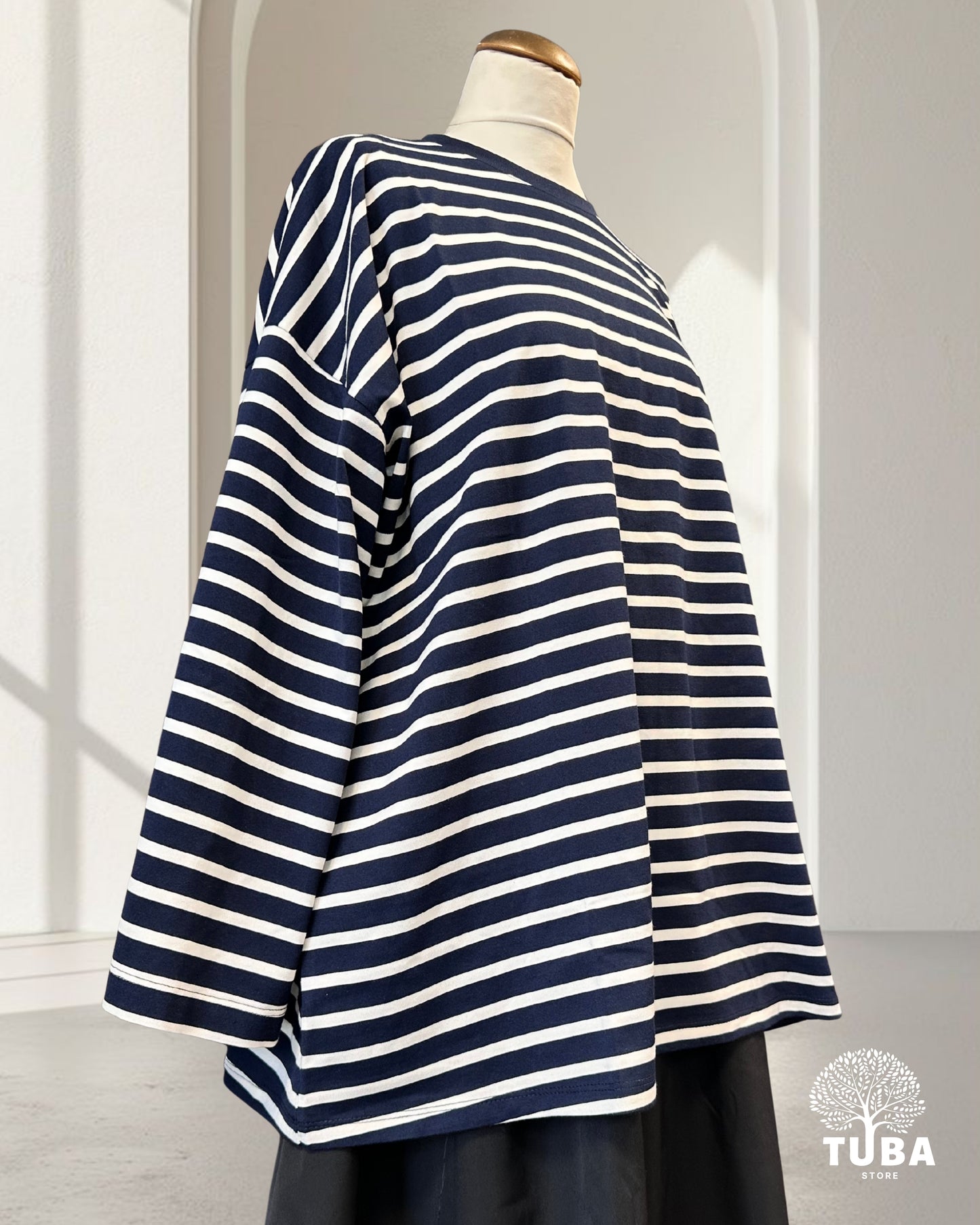 YUMNA Oversized Striped Longsleeve - 100% Baumwolle