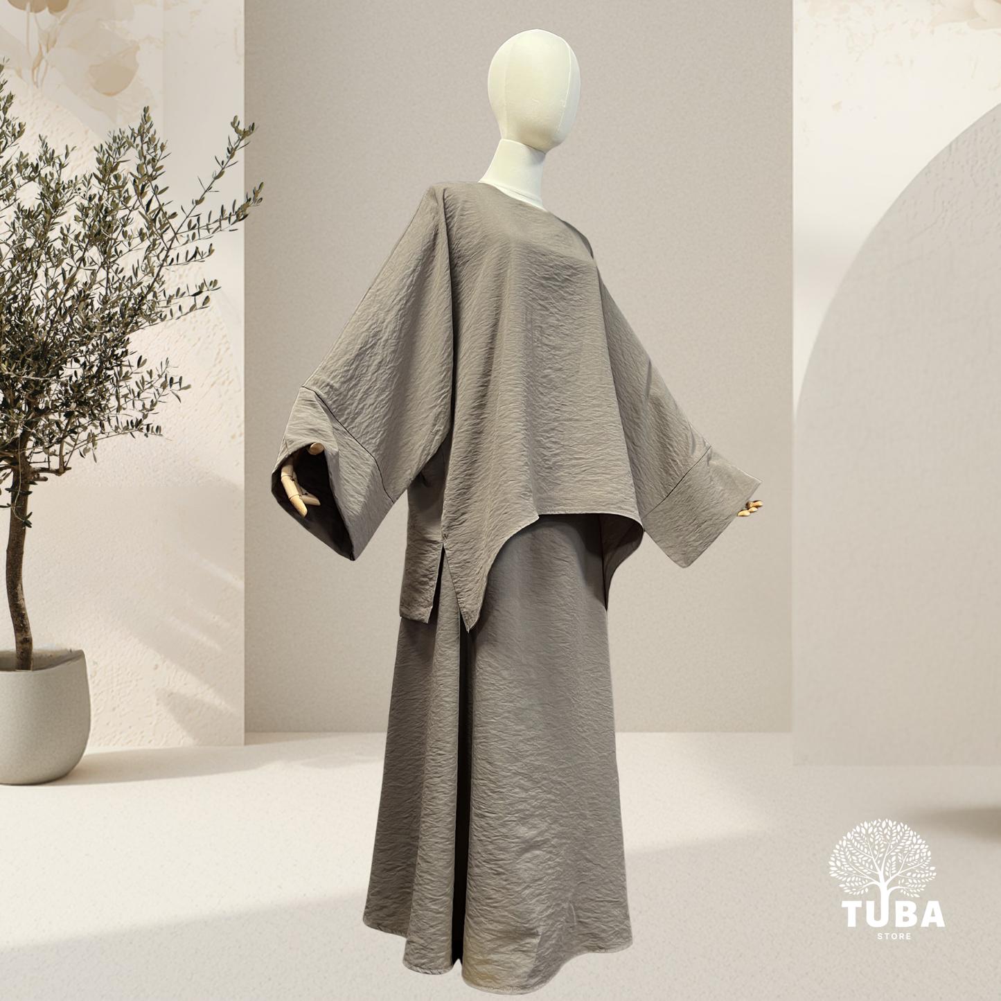Safiya Baumwoll-Viskose Tokyo Set mit weitem Rock - 95% Naturstoff