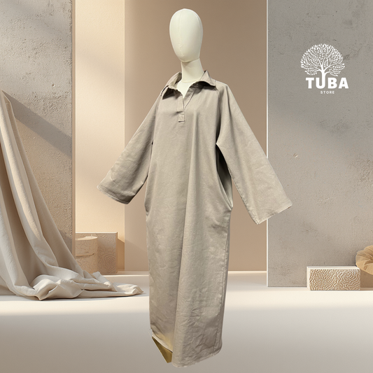 Qamar Denim Abaya - 100% Cotton