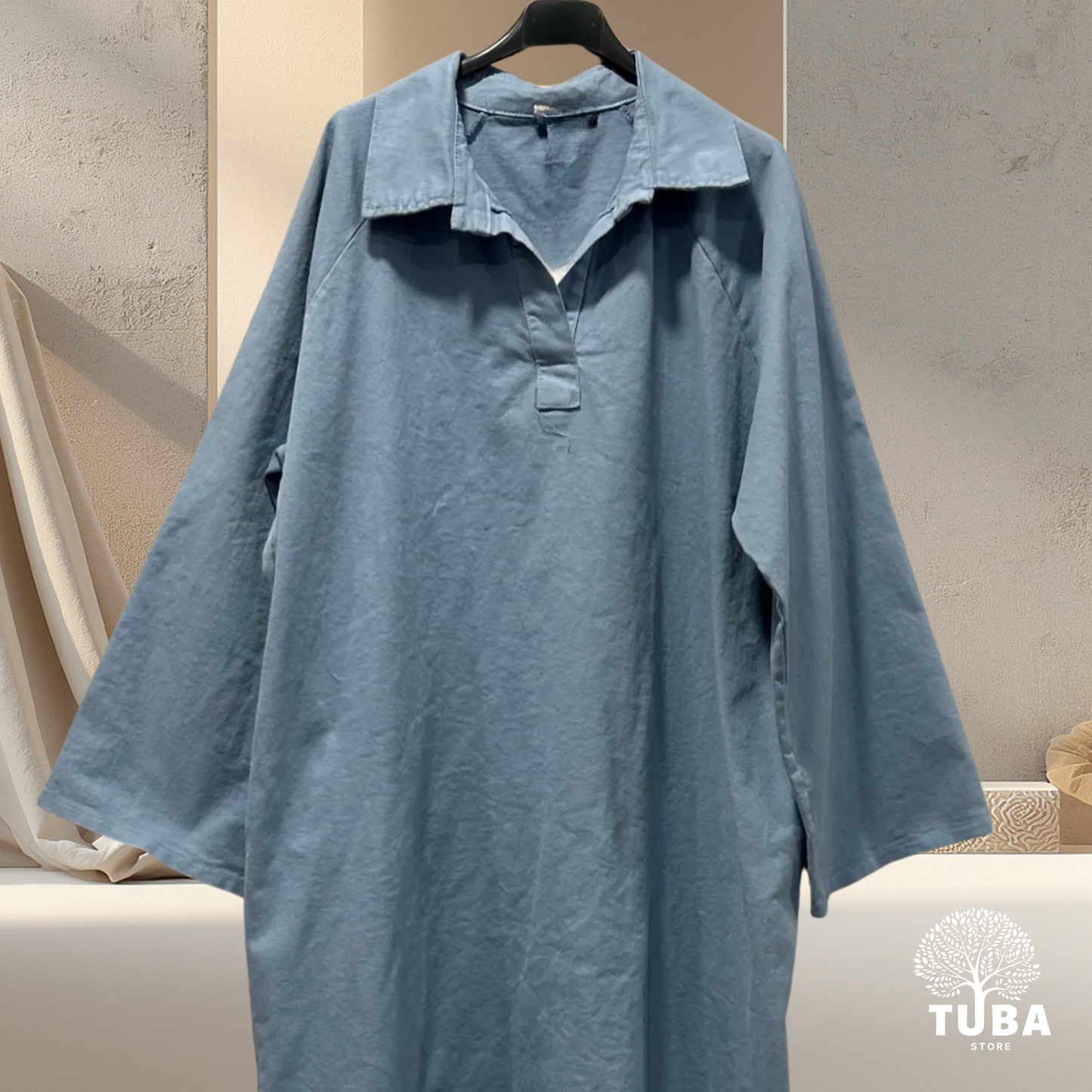 Qamar Denim Abaya - 100% Baumwolle