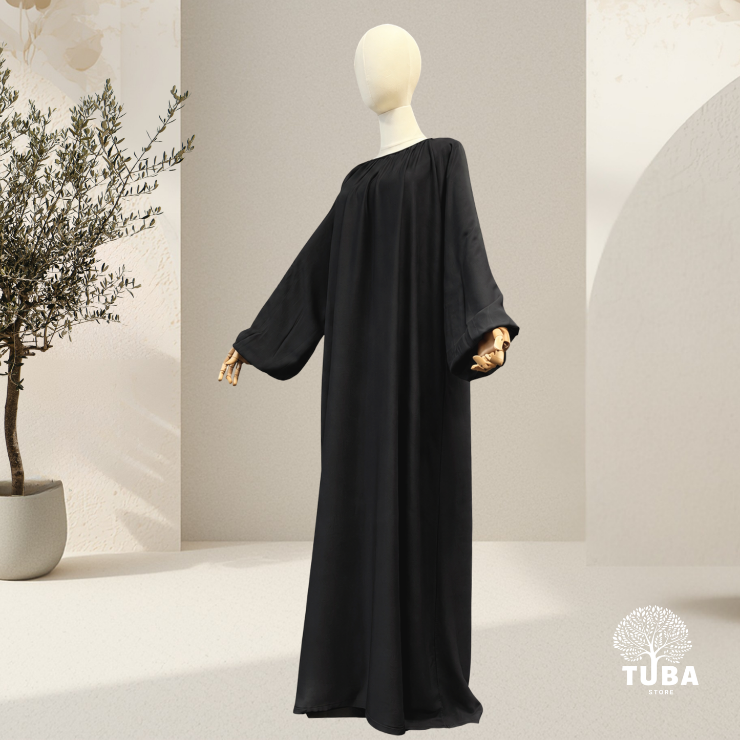 Layan Tencel Abaya mit Puffärmel - 100% Lyocell