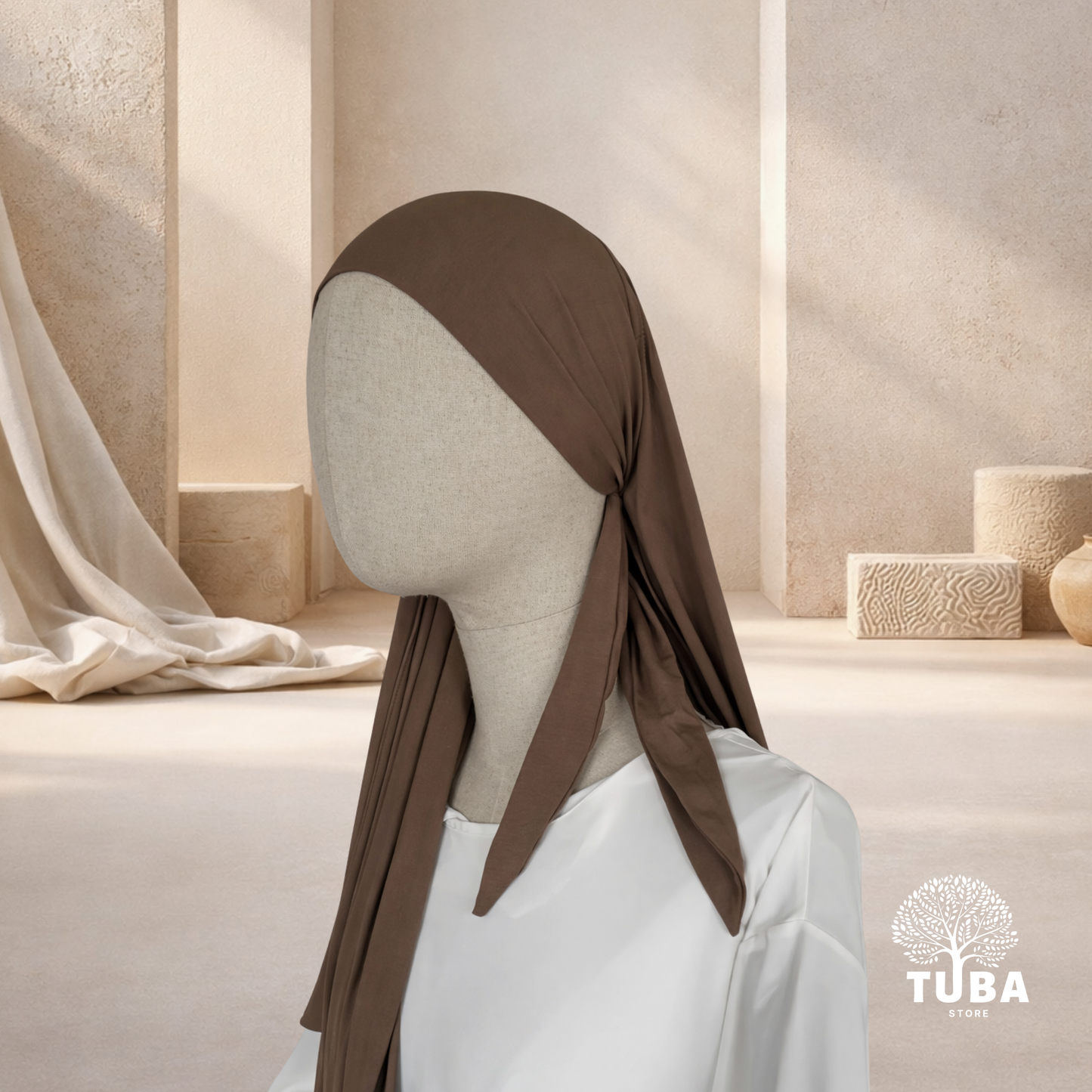 Jersey Viskose-Hijab mit Bindebändern