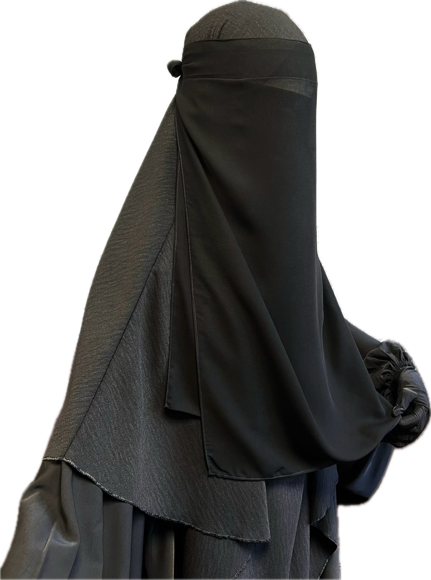 Niqab 2 Lagig - zum binden/Klettverschluss