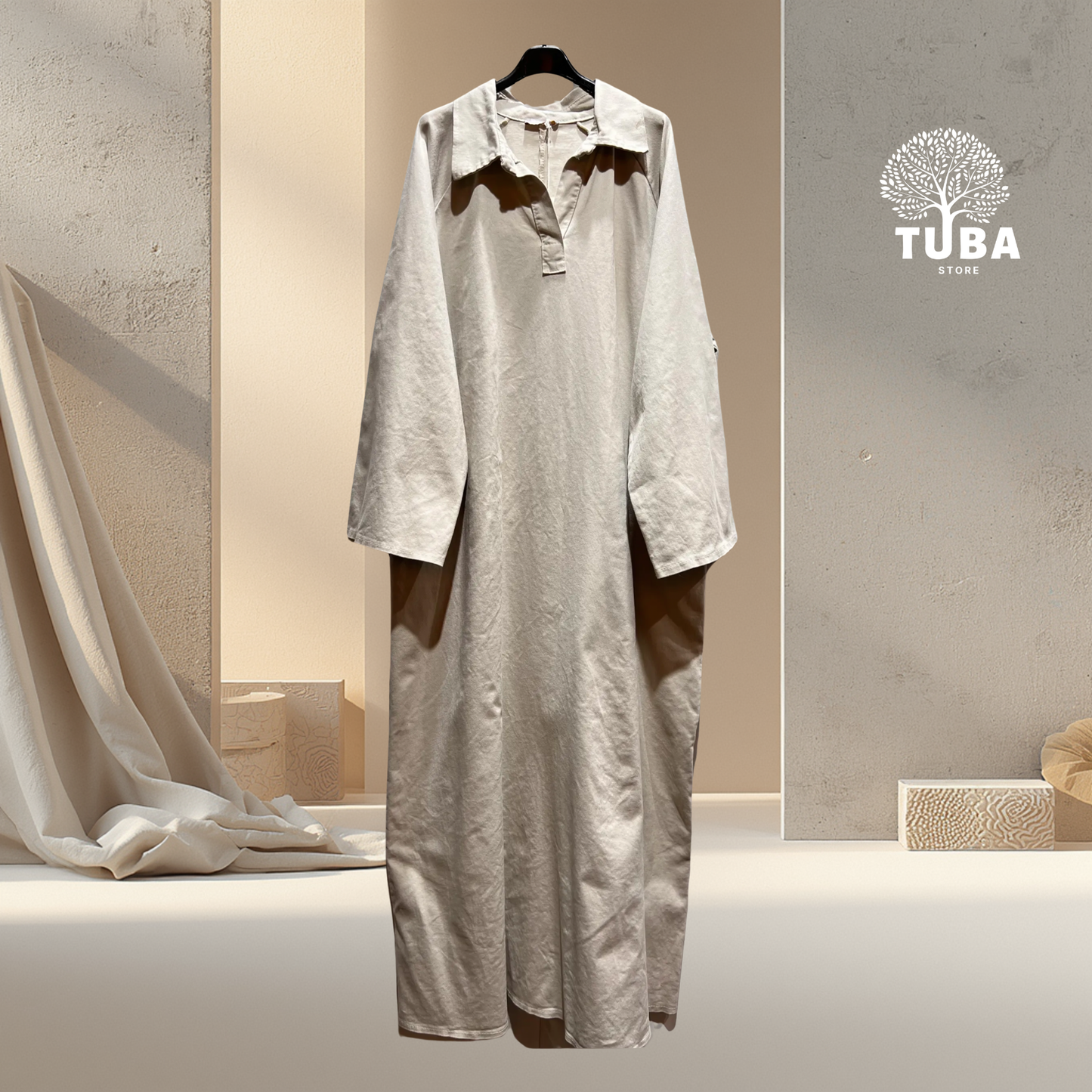 Qamar Denim Abaya - 100% Baumwolle