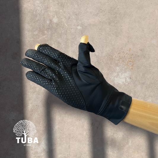 Touch Handschuhe mit Fingeröffnung & Noppen (kühlend)
