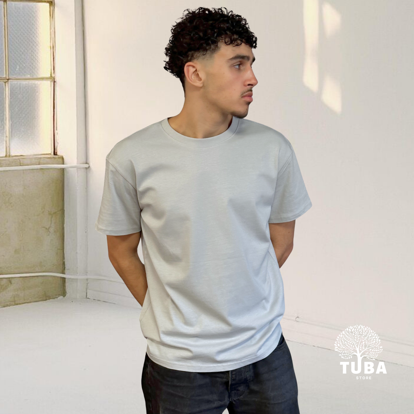 Heavy Tawheed lightgrey - Oversized Arabic T-shirt