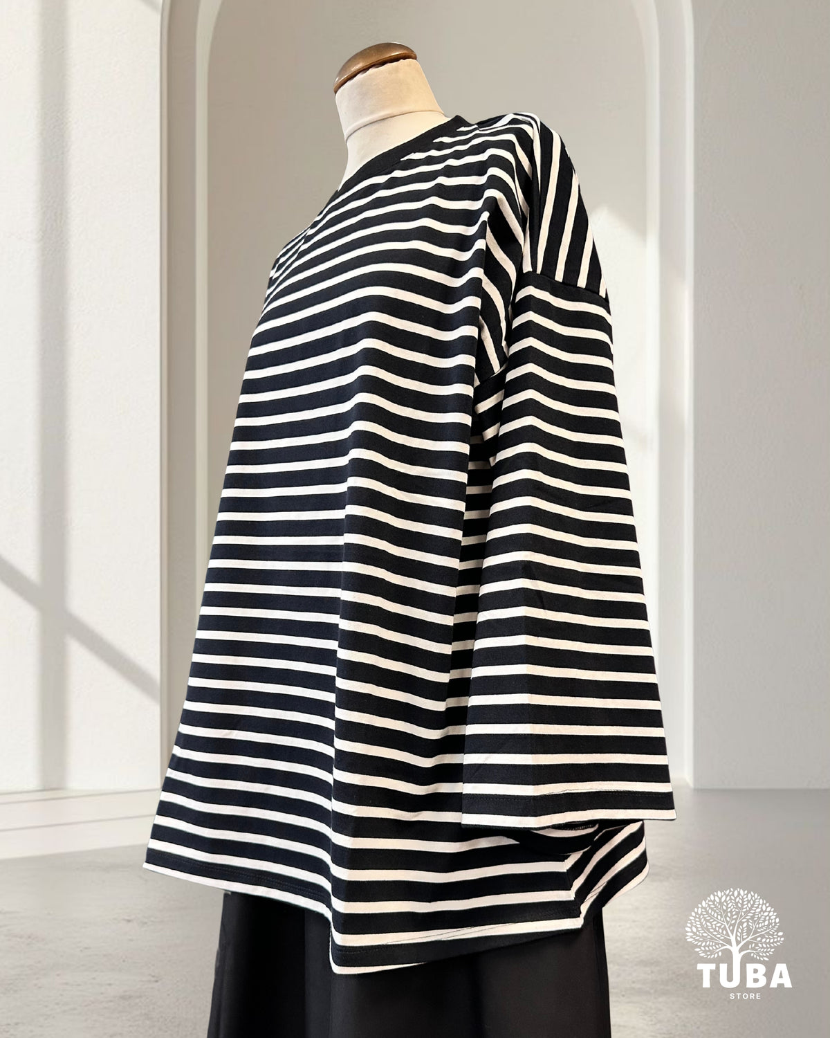 YUMNA Oversized Striped Longsleeve - 100% Baumwolle