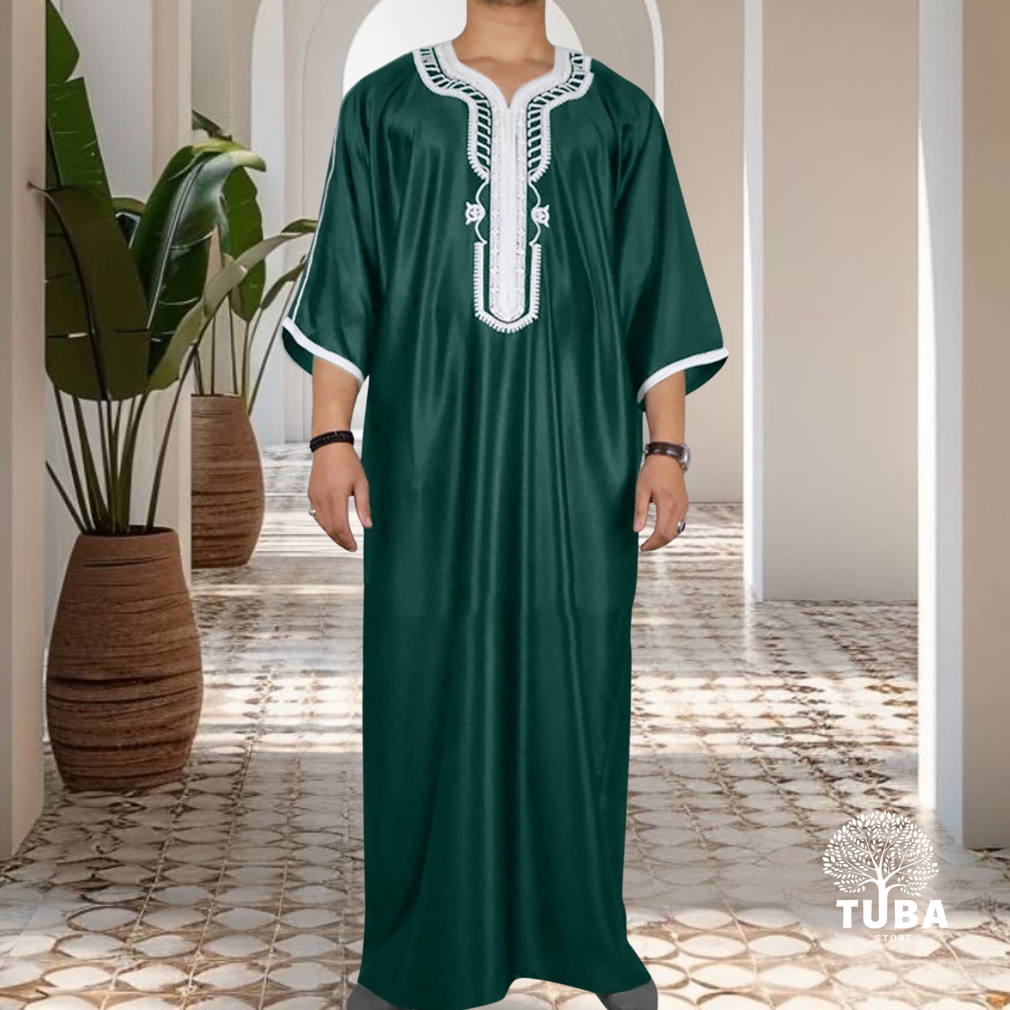 Smaragdgrüne Jalabiya/Djellaba/Thobe - Leichtes und Elegantes Kleidungsstück