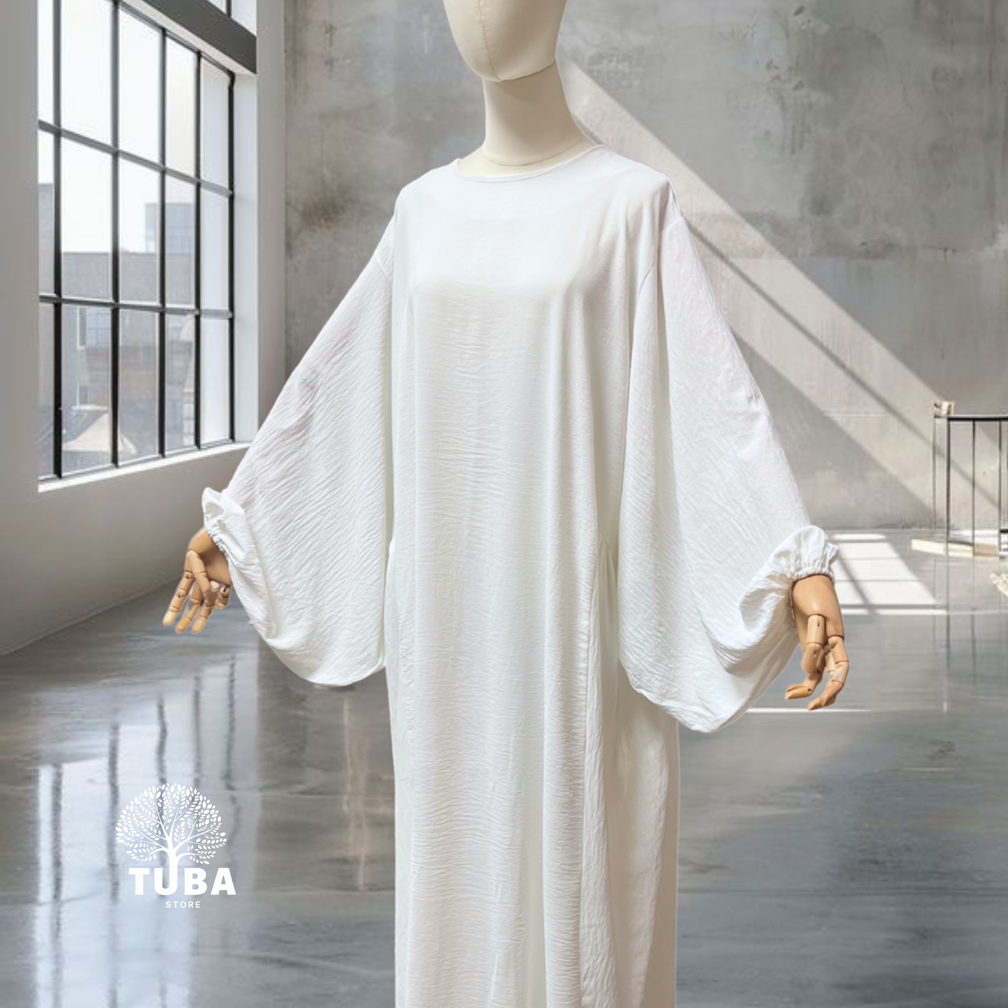 Abaya hochwertig LongSize 1,60m mit Puffärmel - Jazz
