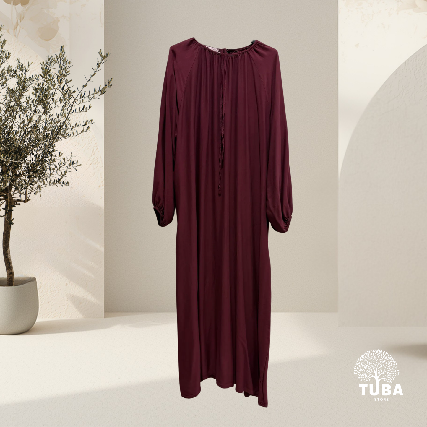 Layan Lyocell Abaya mit Puffärmel - 100% Lyocell