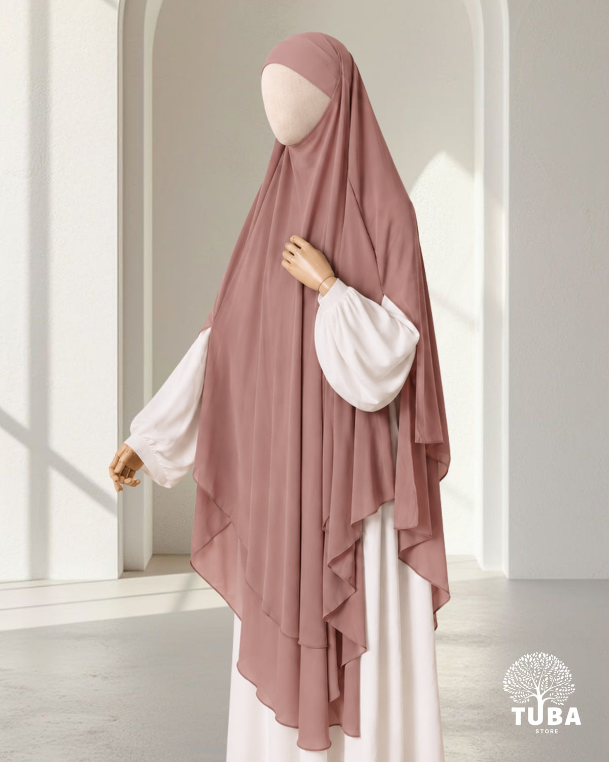 FIRDAUS XL Chiffon Khimar - 2-lagig