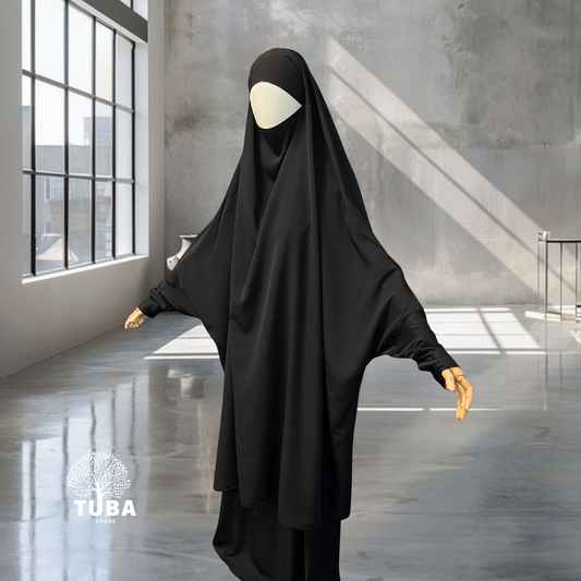 Jilbab mit Rock & Jersey Ärmeln - Wollpeach