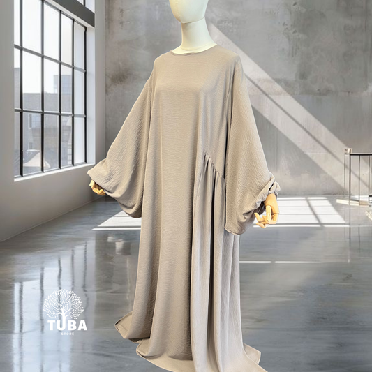 Abaya hochwertig LongSize 1,60m mit Puffärmel/Ballonärmel - Jazz