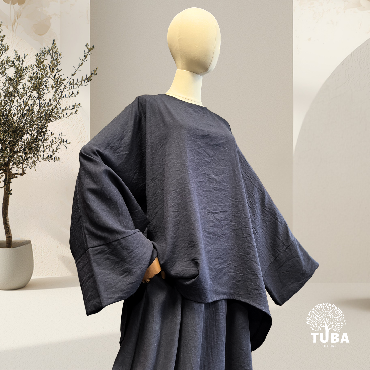 Safiya Baumwoll-Viskose Tokyo Set mit weitem Rock - 95% Naturstoff