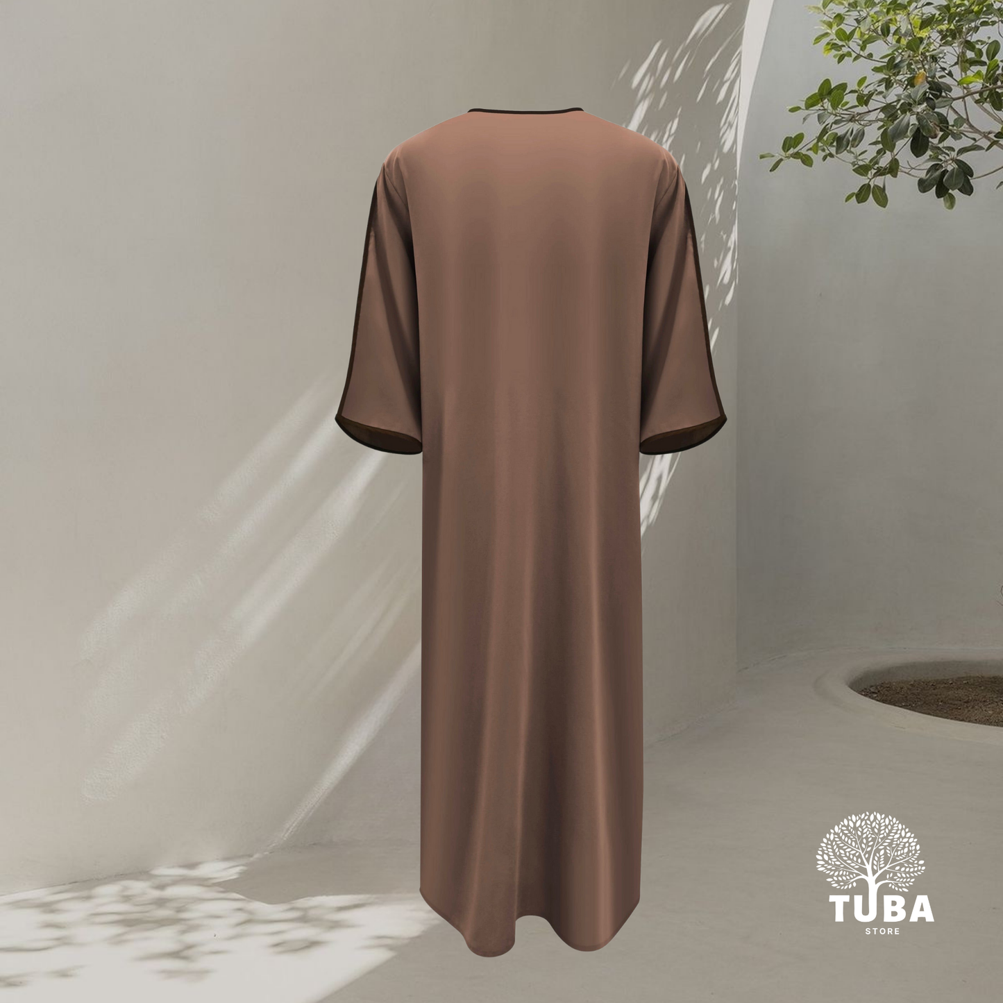 Jalabiya/Djellaba/Thobe feiner Stoff - Braun