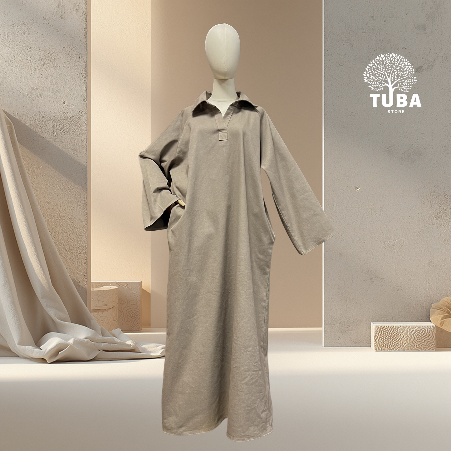 Qamar Denim Abaya - 100% Baumwolle