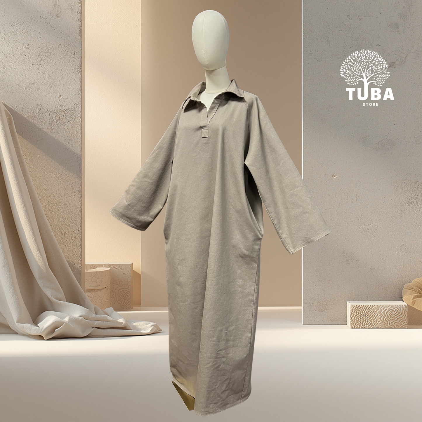 Qamar Denim Abaya - 100% Baumwolle