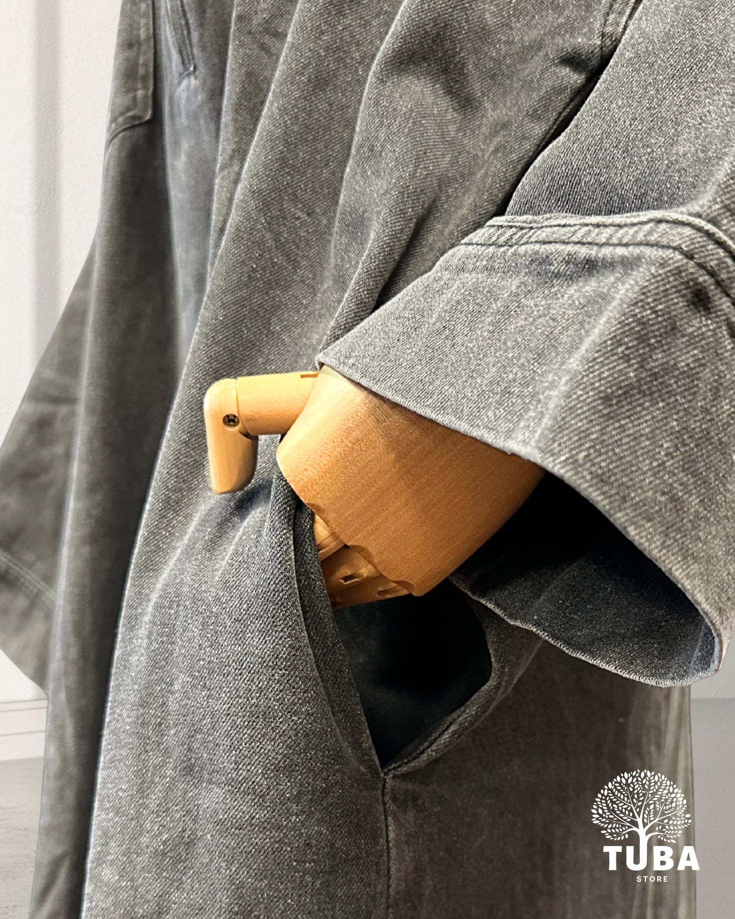 INAYA Denim Abaya mit Reißverschluss - 100% Baumwolle