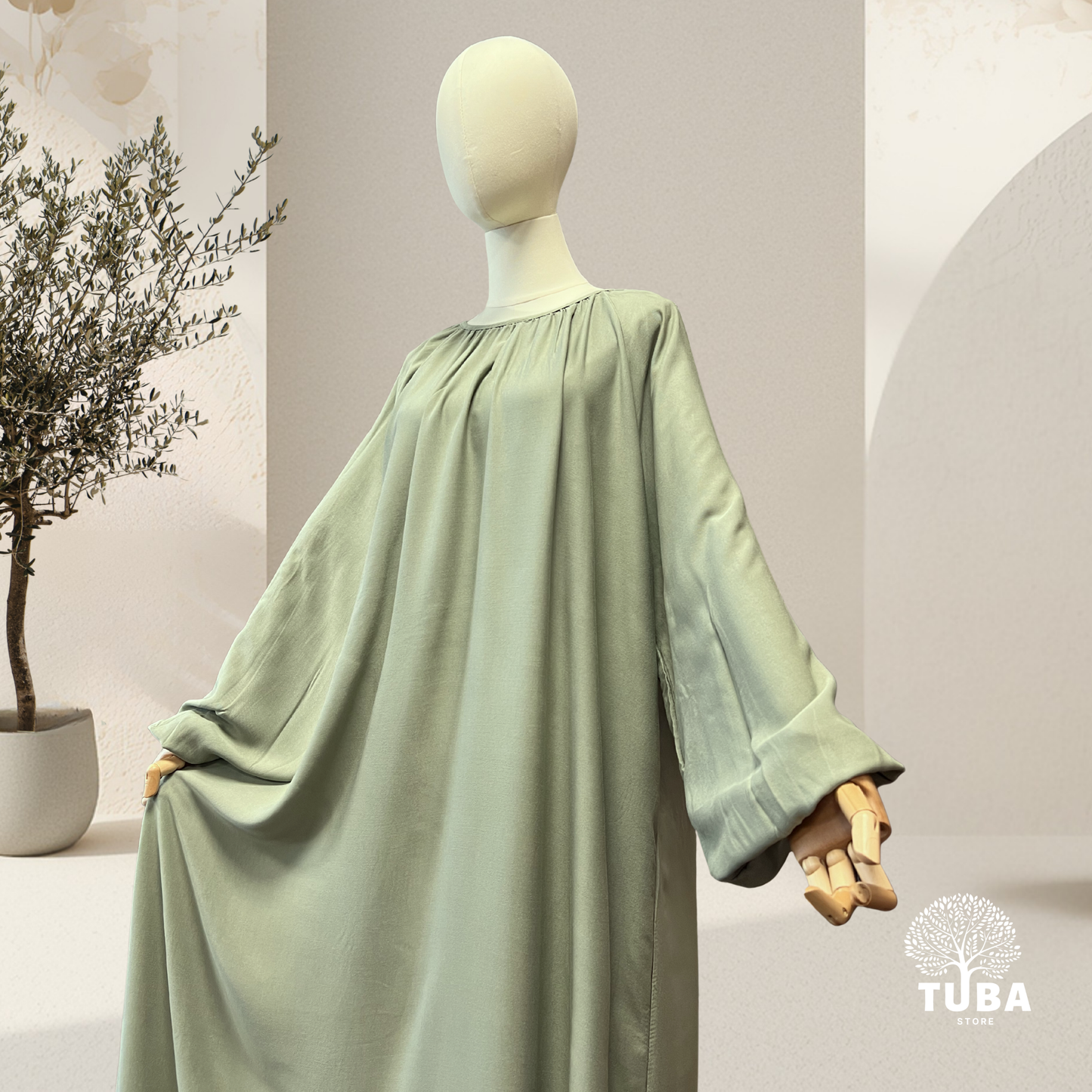 Layan Tencel Abaya mit Puffärmel - 100% Lyocell