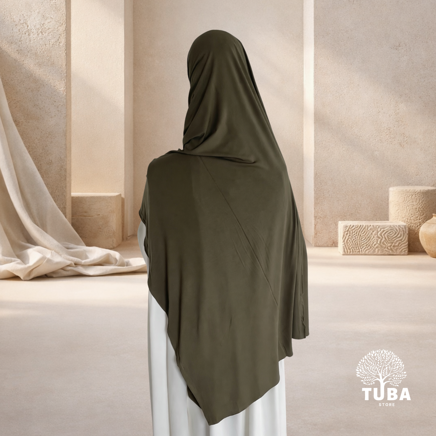 Jersey Viskose-Hijab mit Bindebändern