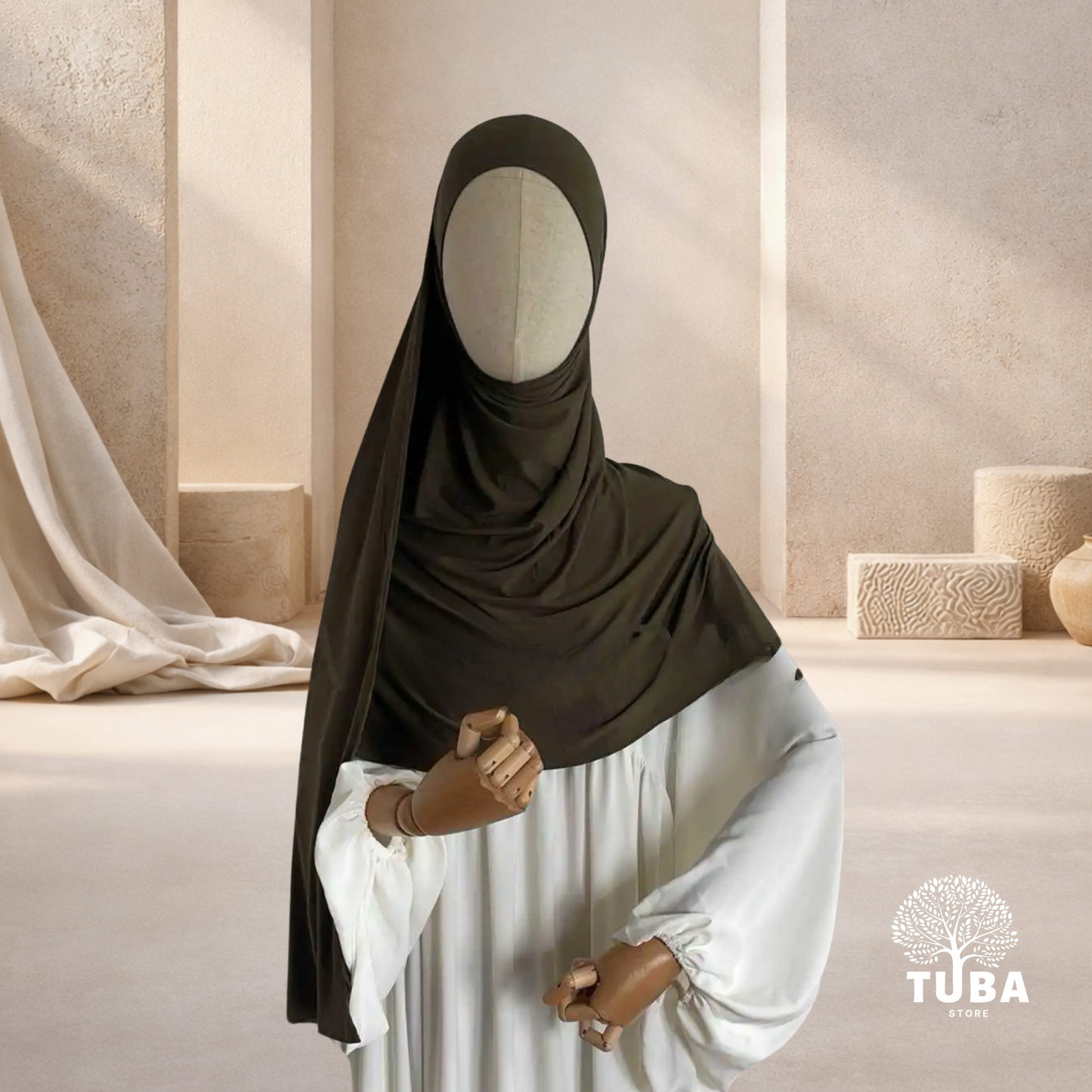 Jersey Viskose-Hijab mit Bindebändern