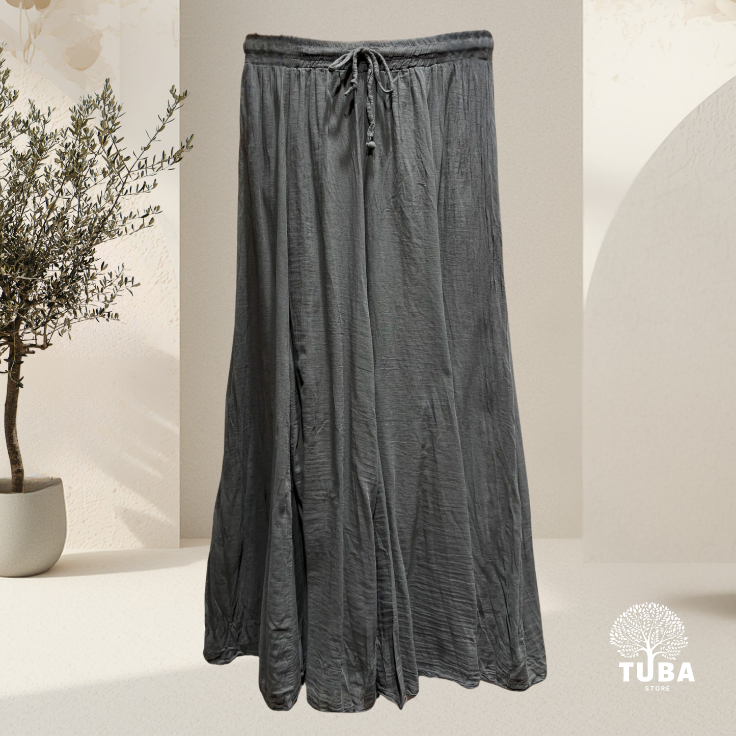 Boho Crinkle Maxirock - 100% Baumwolle