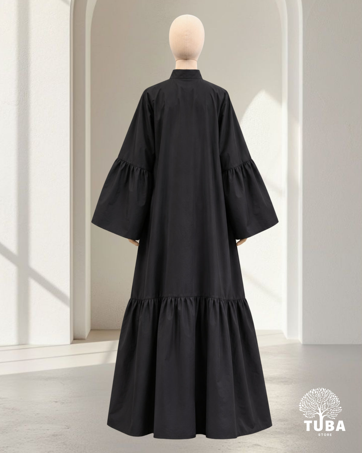 NOURA Cotton Abaya mit Knopfleiste - 100% Baumwolle