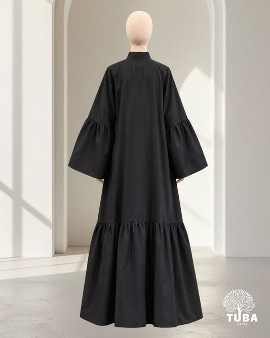 NOURA Cotton Abaya mit Knopfleiste - 100% Baumwolle