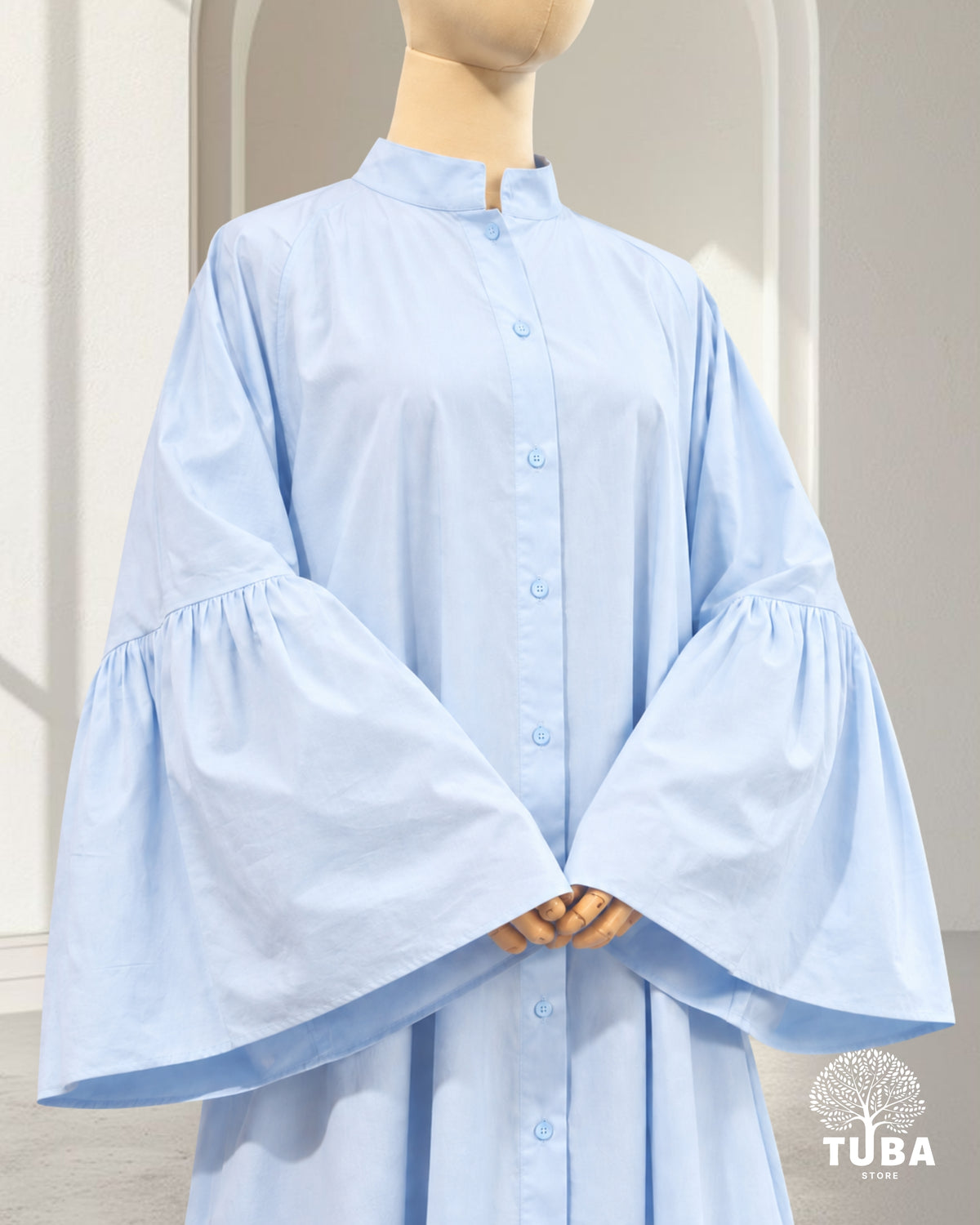 NOURA Cotton Abaya mit Knopfleiste - 100% Baumwolle