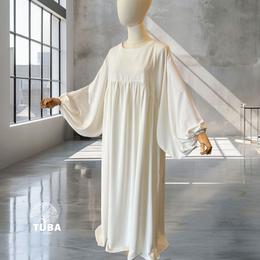 Abaya hochwertig mit Puffärmel/Ballonärmel - Medina