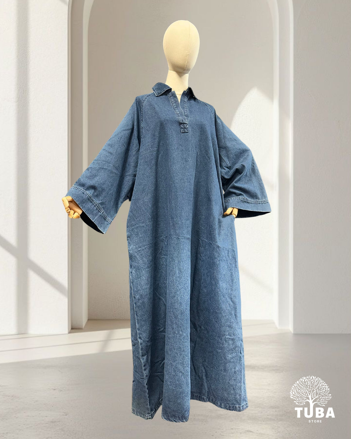 INAYA Denim Abaya - 100% Baumwolle