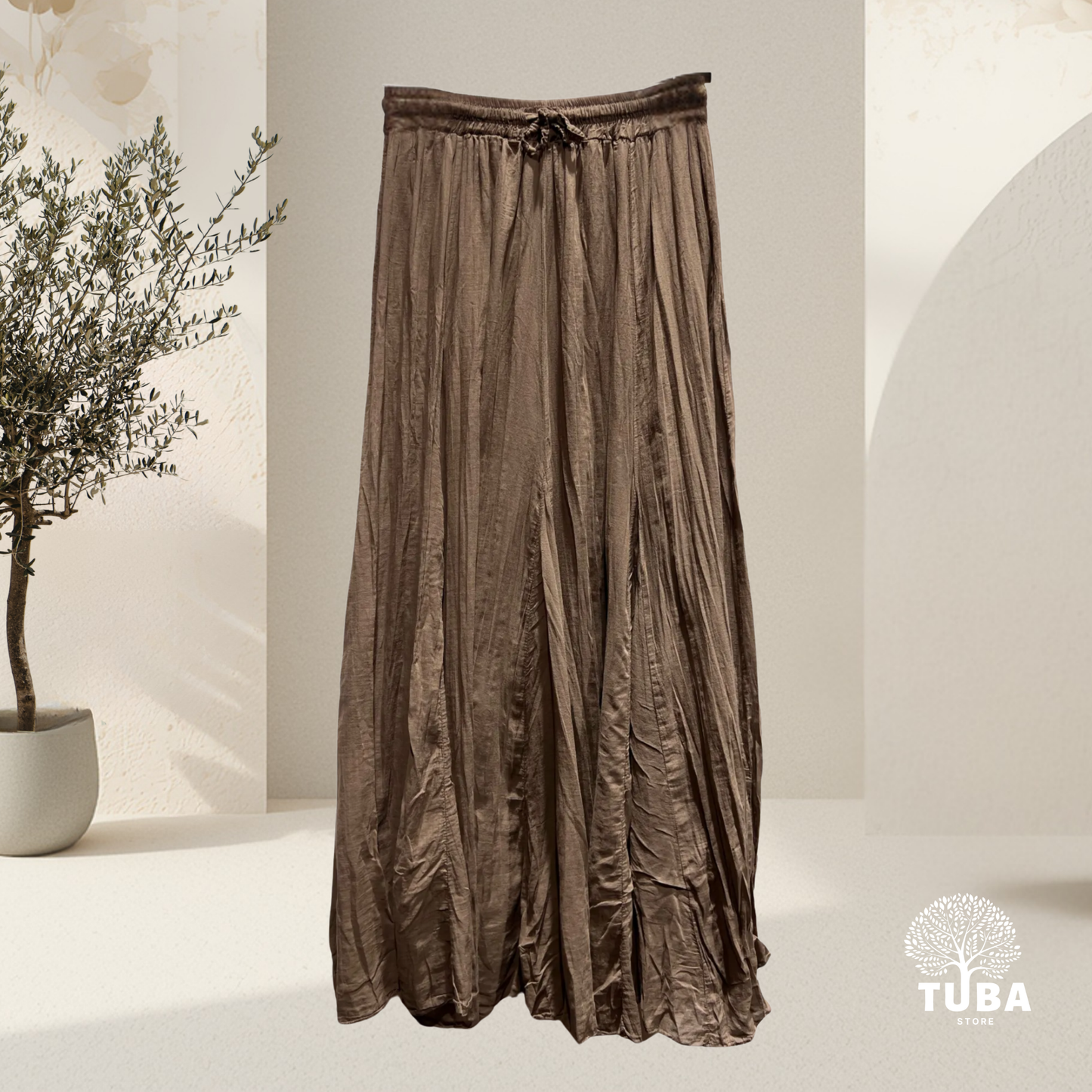 Boho Crinkle Maxirock - 100% Baumwolle