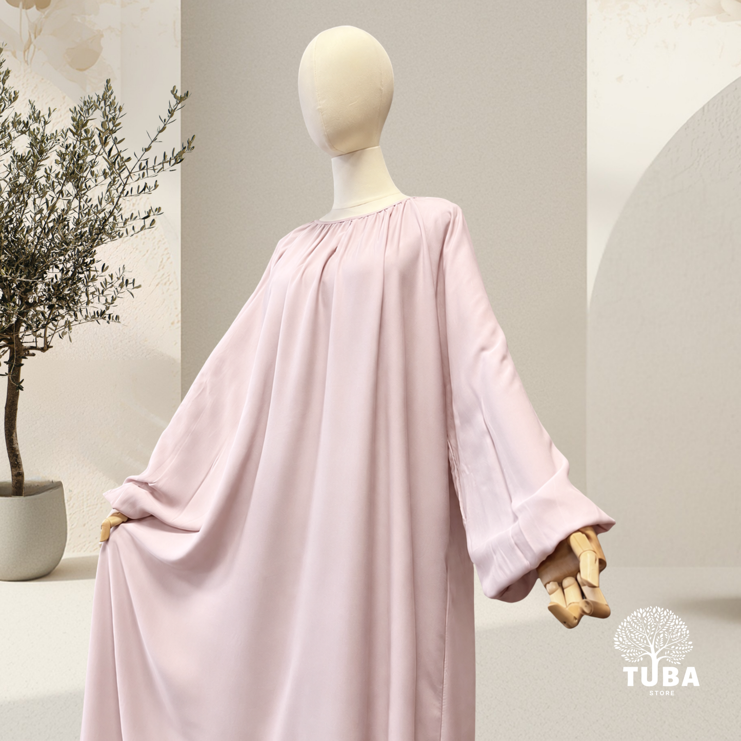 Layan Lyocell Abaya mit Puffärmel - 100% Lyocell