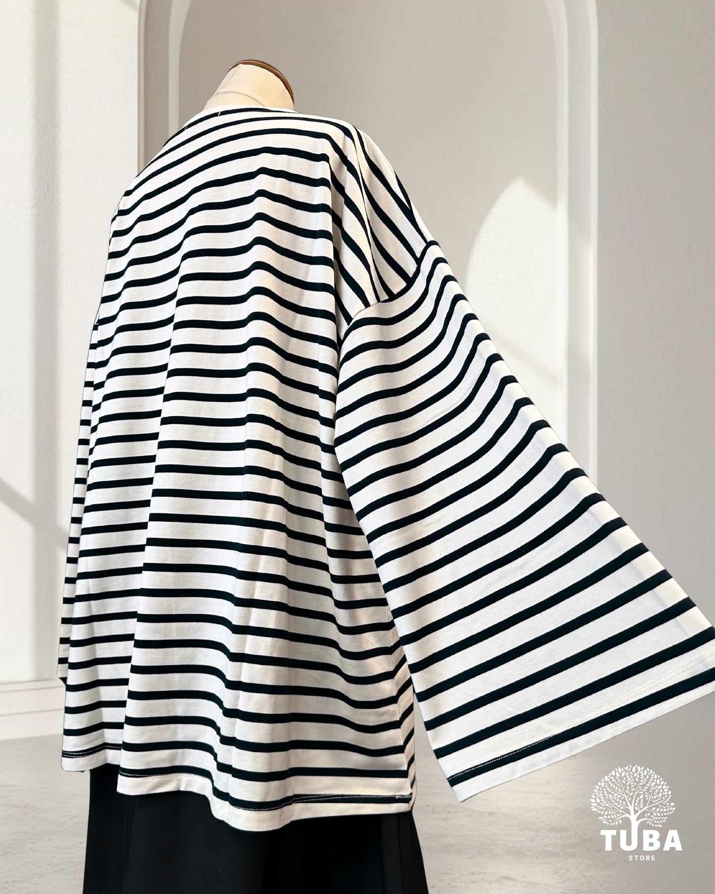 YUMNA Oversized Striped Longsleeve - 100% Baumwolle