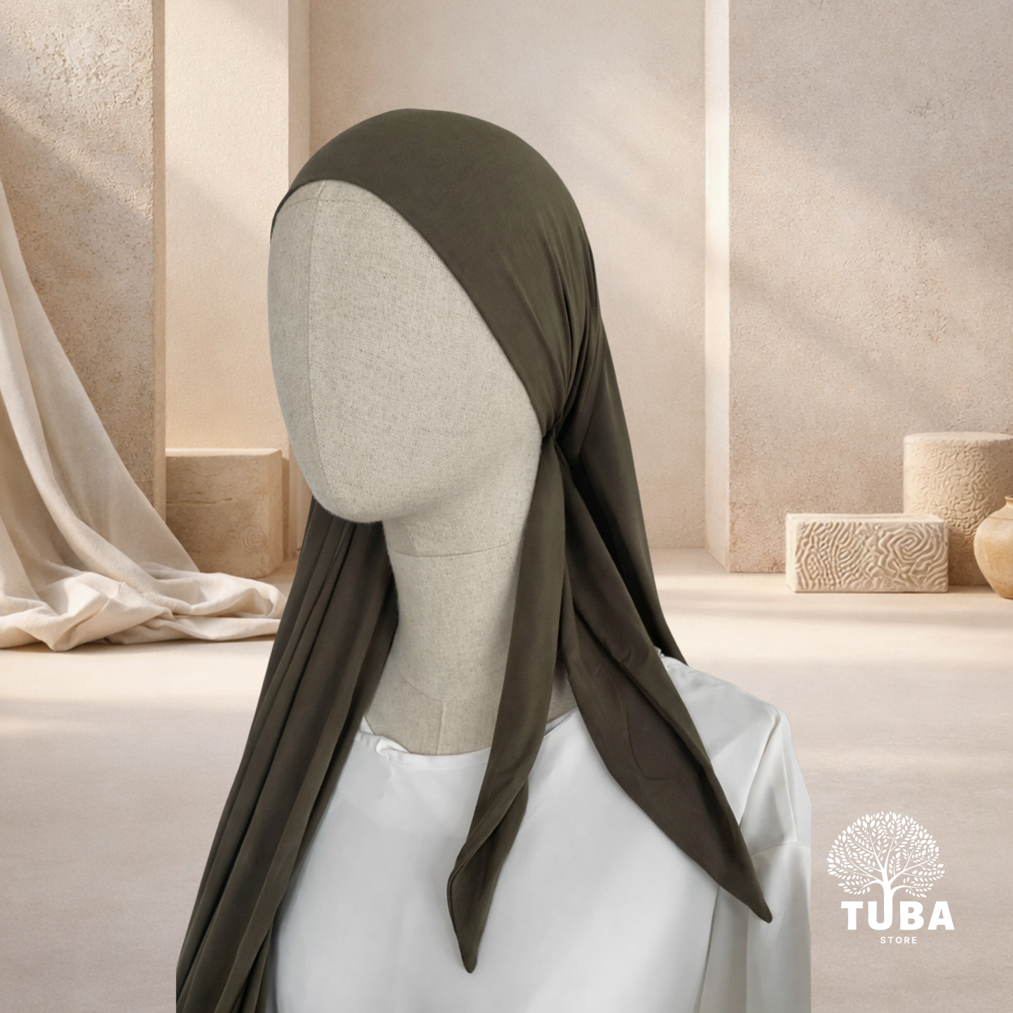 Jersey Viskose-Hijab mit Bindebändern