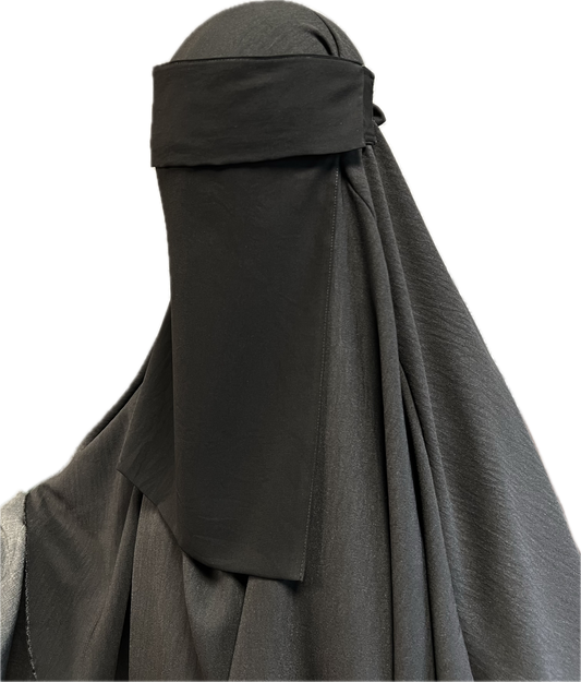 Pull-down Niqab mit Klappe - zum Binden