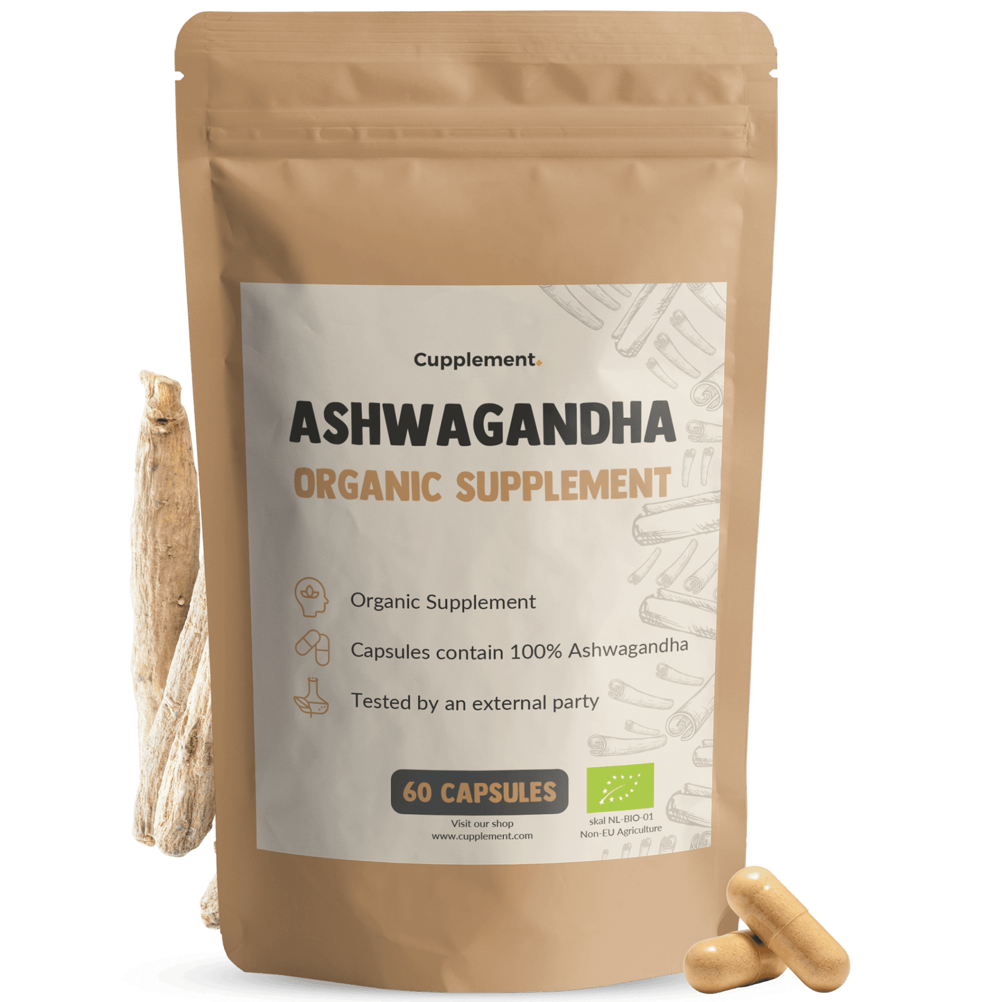 Ashwagandha Kapseln 500 mg Bio - 60 Kapseln