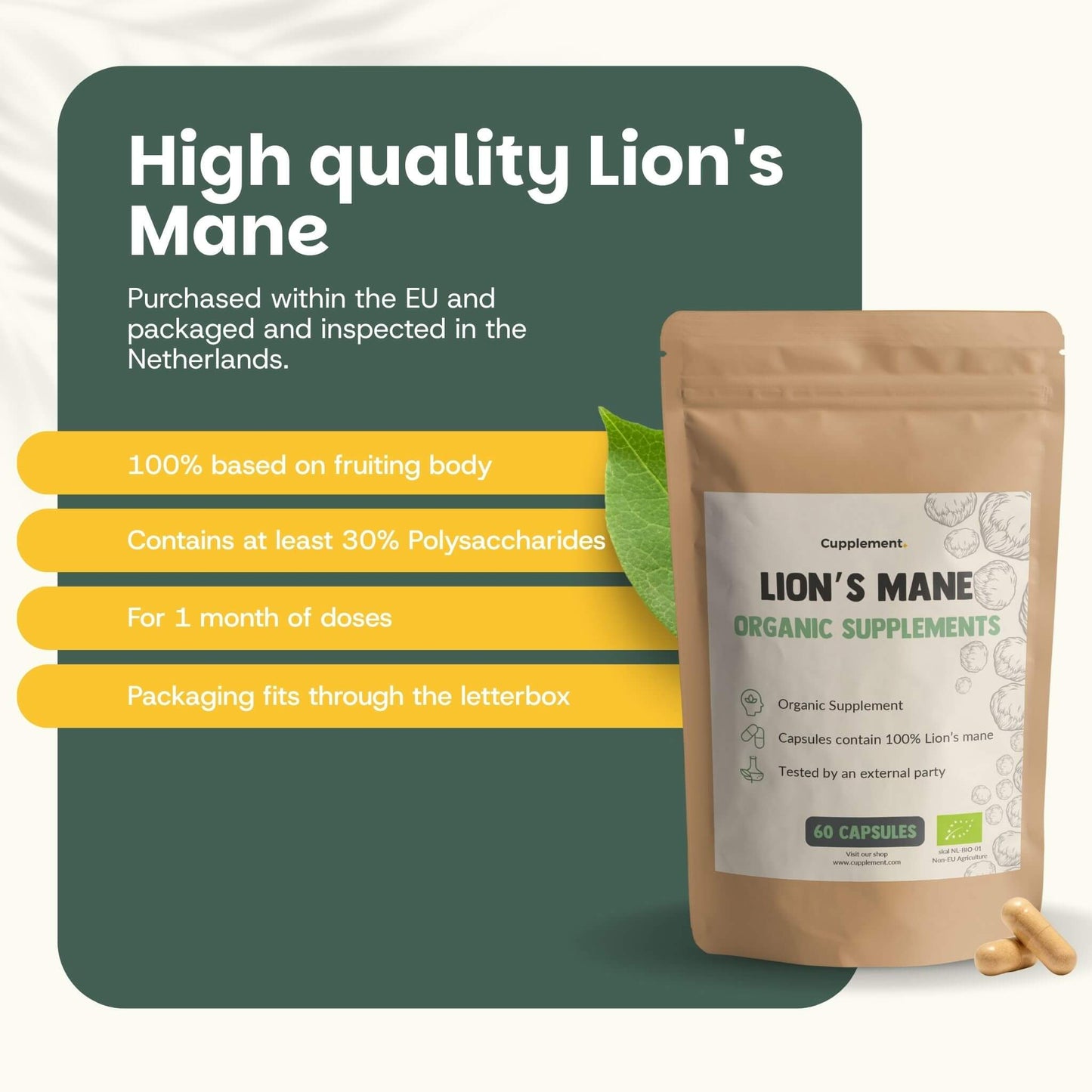 Löwenmähne Kapseln 500 mg Bio - 60 Kapseln