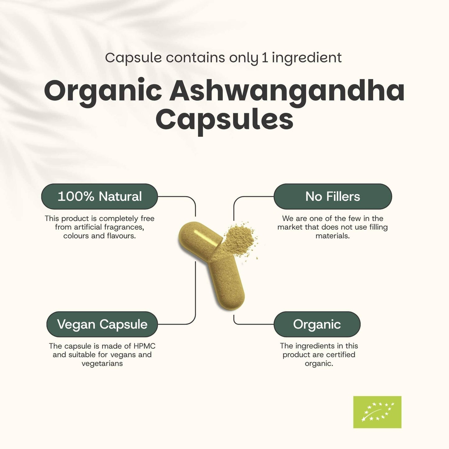 Ashwagandha Kapseln 500 mg Bio - 60 Kapseln