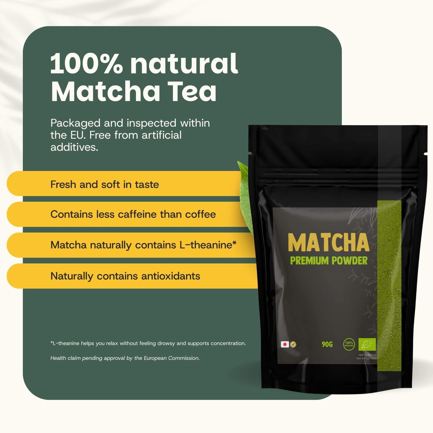Matcha-Tee-Pulver Premium Bio - 90 Gramm